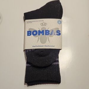 Bombas Men's Dark Gray and Purple Socks